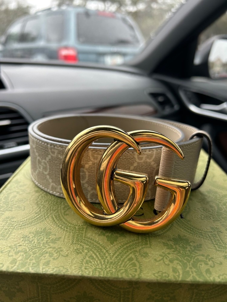 Gucci beige leather belt for women size 25 US