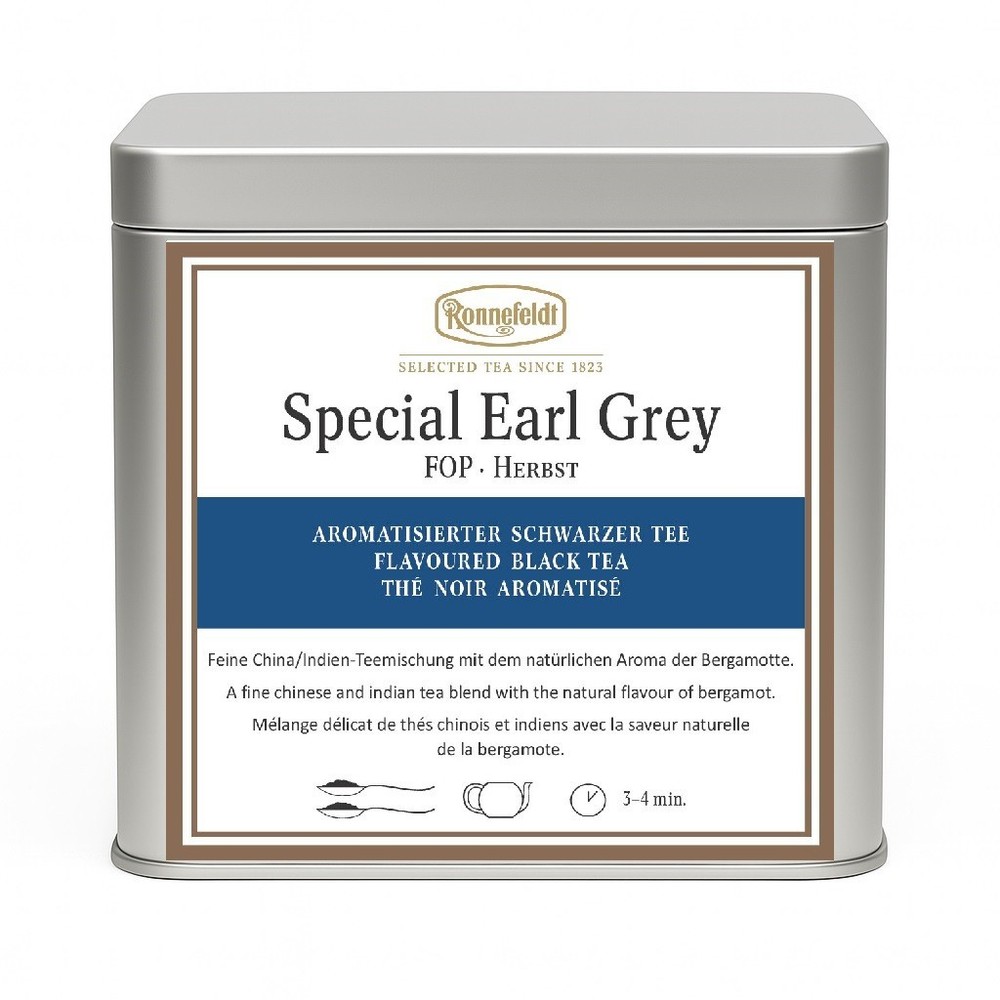Ronnefeldt Loose Leaf Flavoured Black Tea - Special Earl Grey - 250 g with Tin