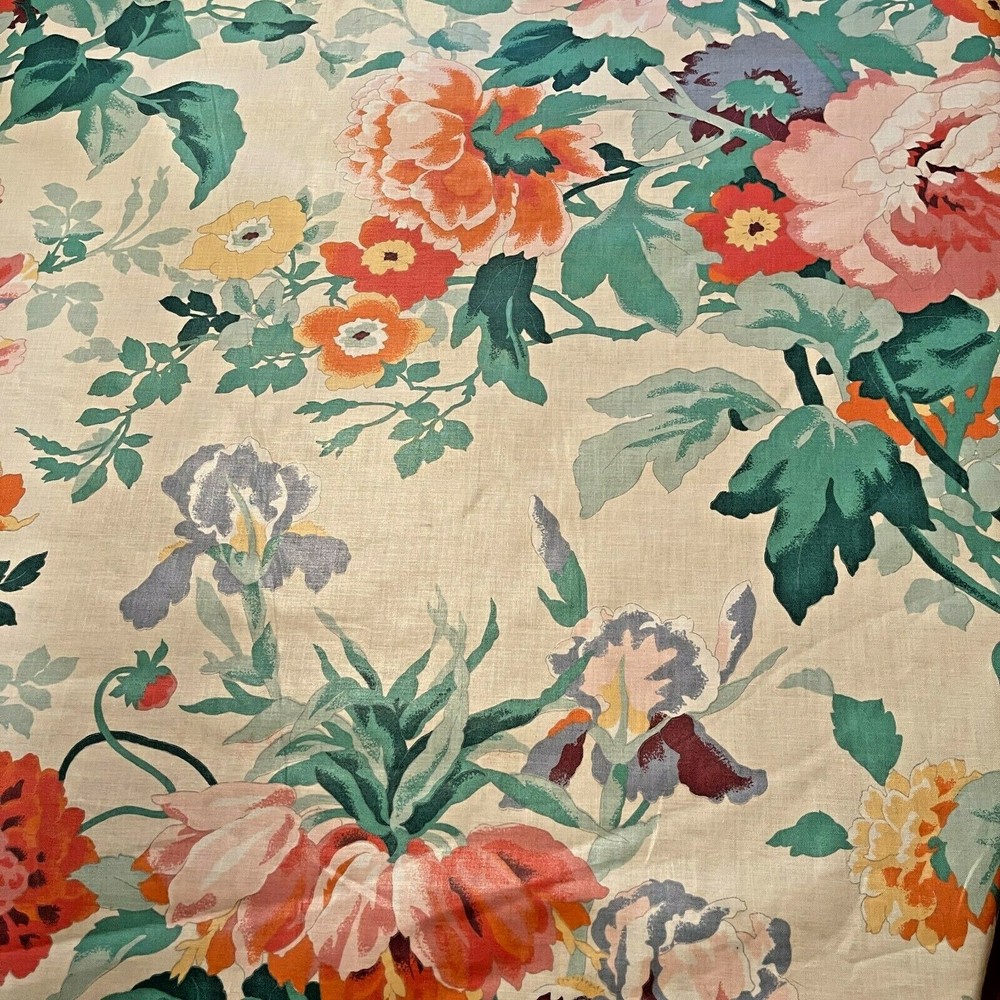 P Kaufmann Screen Printed Fabric Florals Flowers Metropolitan Museum 5 Yards