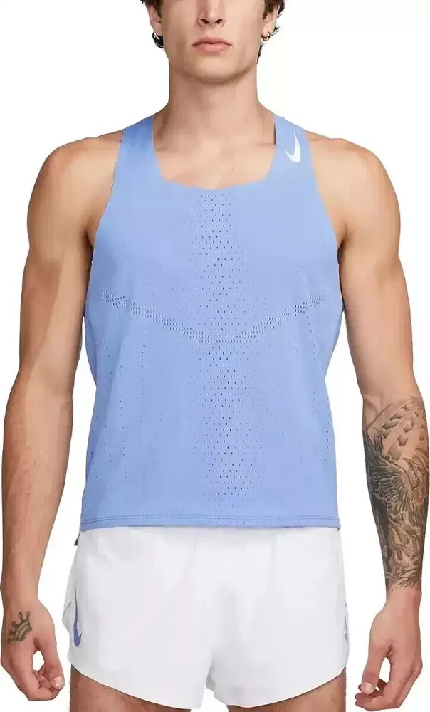 Nike Dri-FIT ADV AeroSwift Racing Singlet Top Blue DM4624-450 Size M-2XL