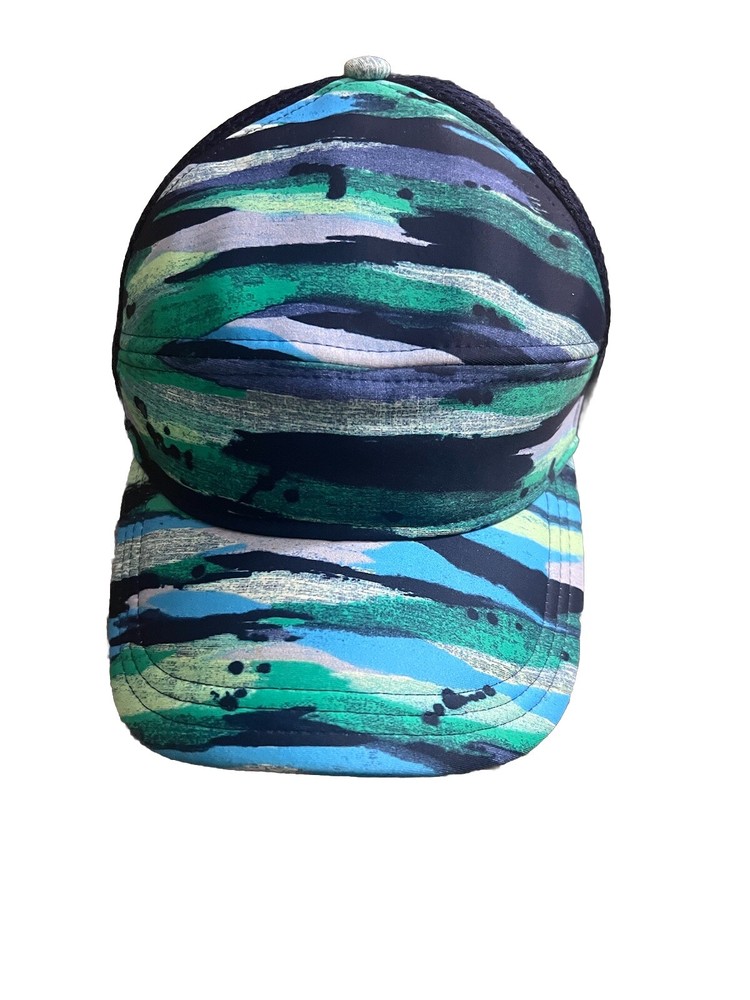LULULEMON HAT SNAPBACK 5 PANEL TRUCKER BLUE MESH CAP ONE SIZE EUC