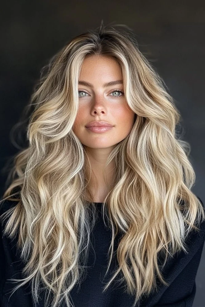 Balayage Ash Highlight Blonde Wave 13x4 Lace Front Human Hair Wigs