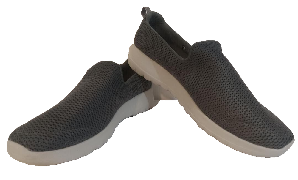 Sketchers Goga Max Sneaker Slipons Womens Size 12 Gray Shoes With Back Heel Wear