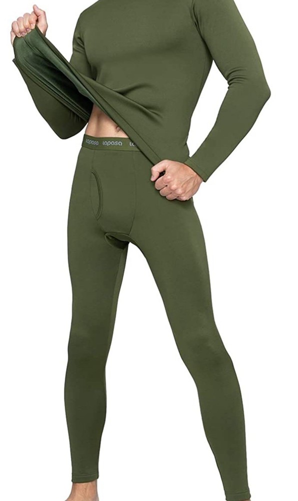 LAPASA Men's Heavyweight Thermal Underwear Long John Set Fleece Lined Base Layer