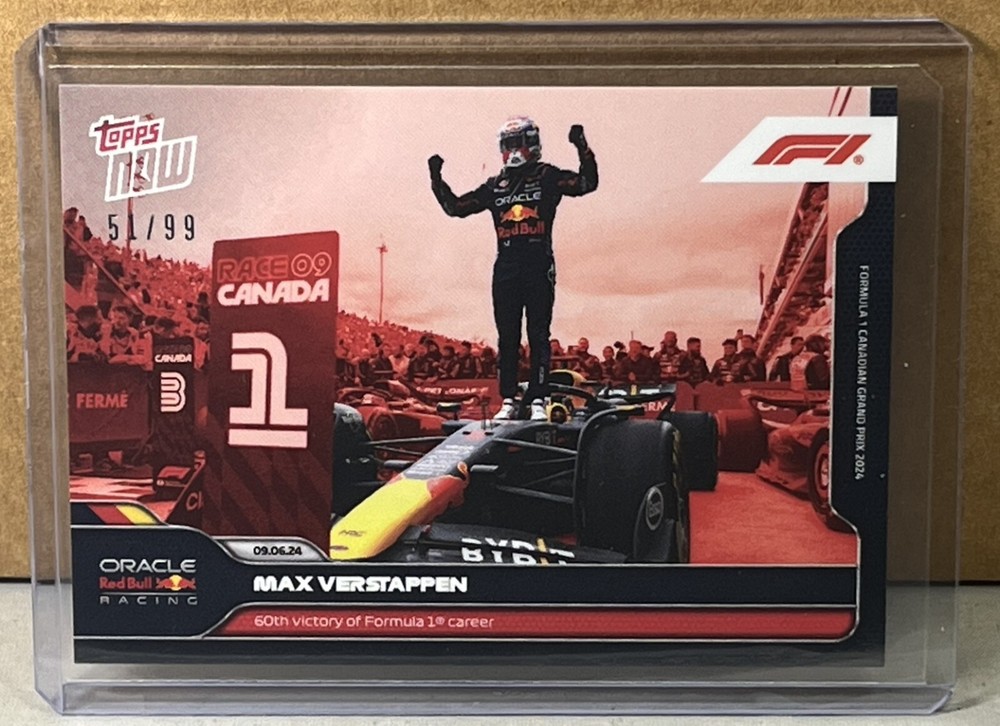 2024 TOPPS NOW Formula 1 F1 #25 MAX VERSTAPPEN 60th victory Red Parallel 51/99