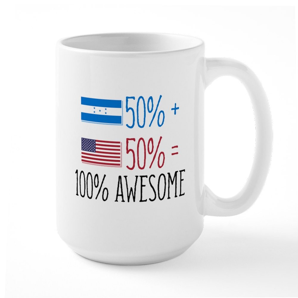 CafePress Half Honduran Half Americ 15 Oz Ceramic Large Mug (229540945)