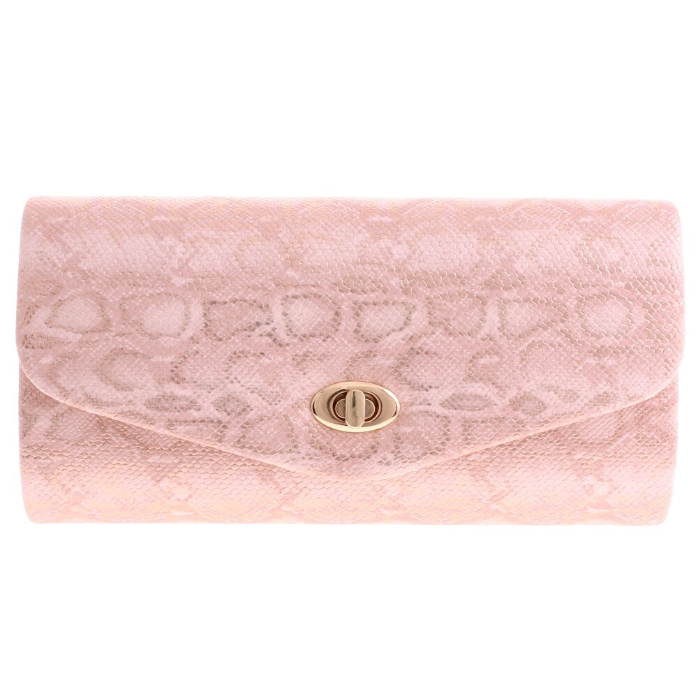 New Pink Leatherette Snake Pattern Clutch Evening Bag WYQ140-PNK
