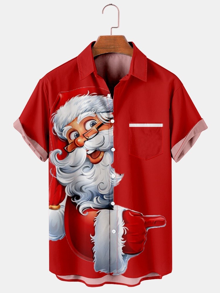 Merry Christmas Happy Santa Claus   Hawaiian Shirt