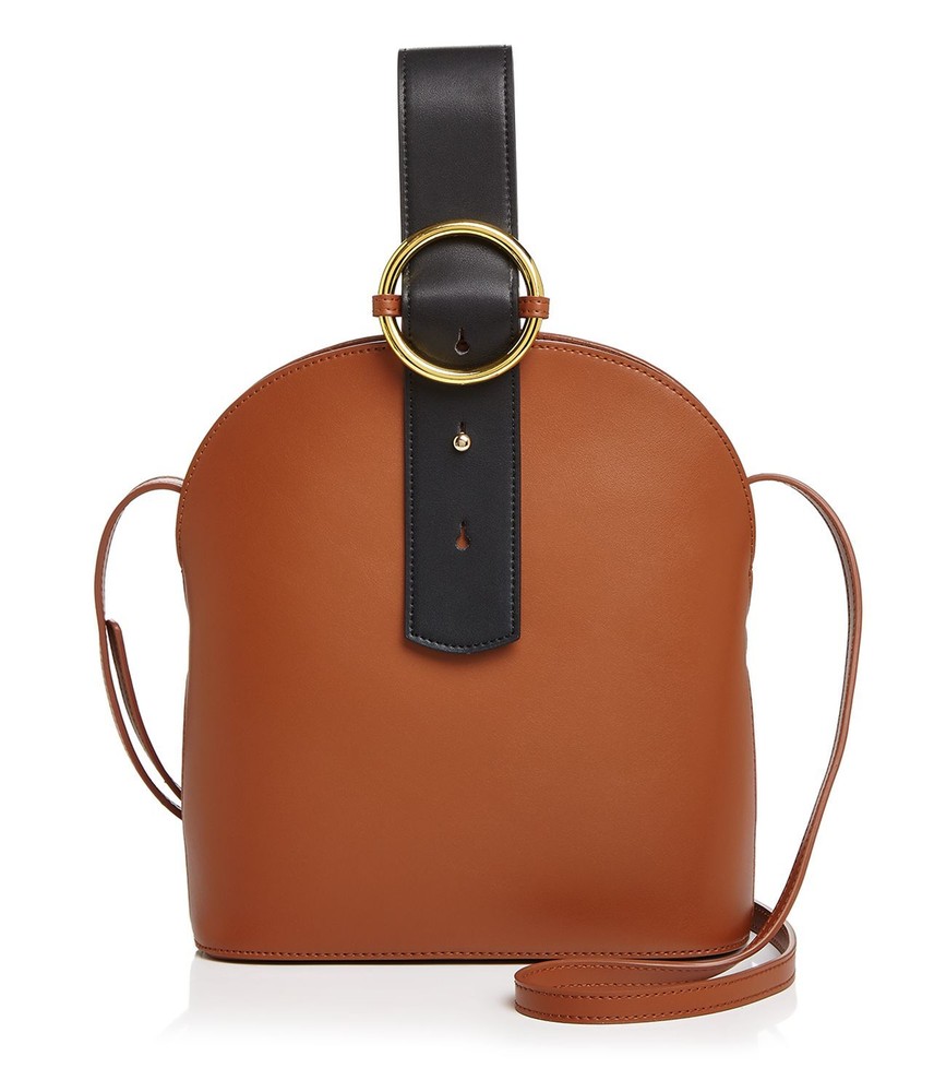 Parisa Wang Brown Leather Crossbody Bag with Adjustable Strap