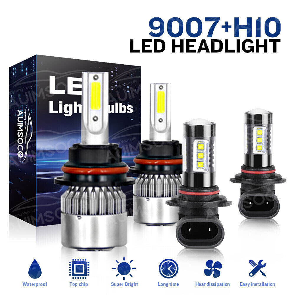 Combo 9007 Juego de faros antiniebla LED 9145 6000 k para Ford F-150 1999-2003