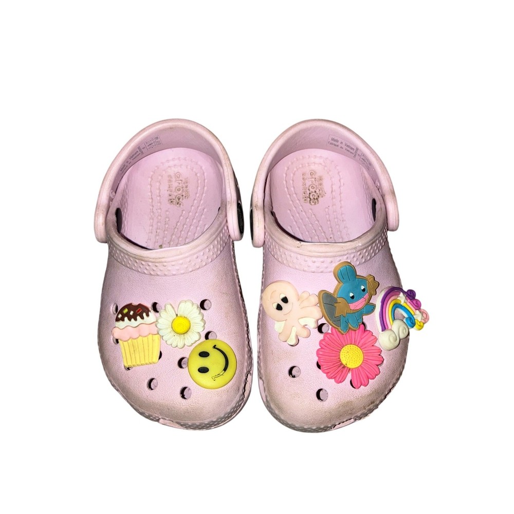 Crocs light pink play condition size 6 toddler