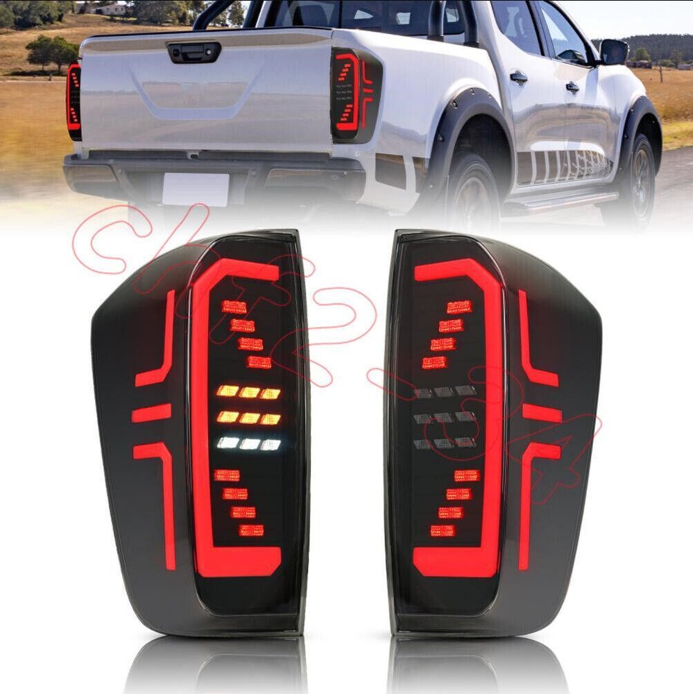 Smoke Black LED Rear Lamps Taillights Dynamic Signal For Nissan Frontier 15-2021