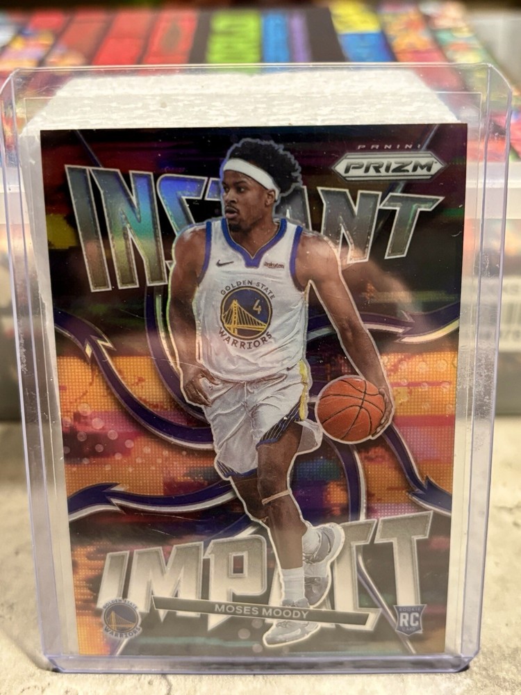2021-22 Prizm Basketball Moses Moody #24 RC Warriors Rookie Instant Impact