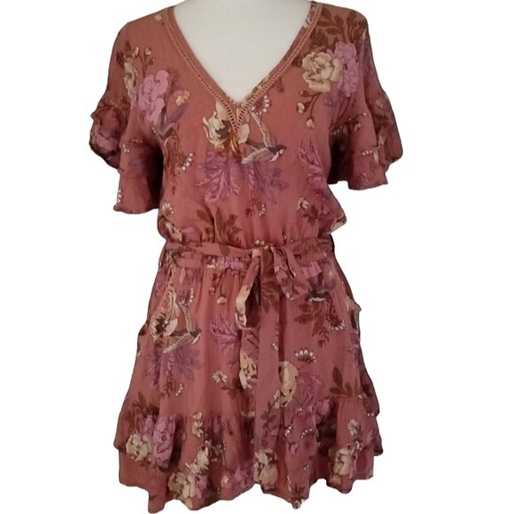 Spell & The Gypsy Rosa Play Dress Floral Bird Print XXS