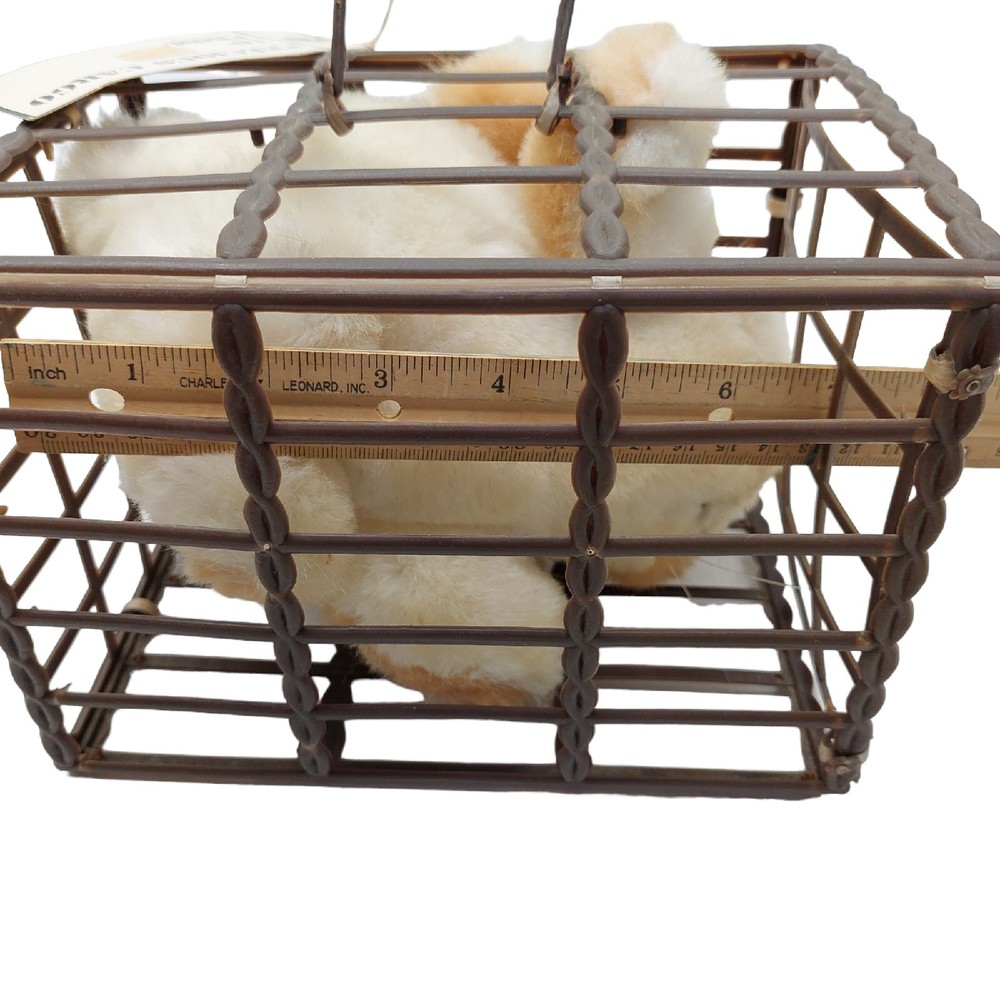 California Stuffed Toys Bunny Rabbit In Plastic Carrier White 5