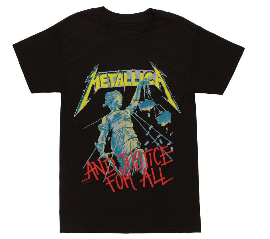 Men's Metallica And Justice for All T Shirt Metal METALLICA New Tee Heavy Tee