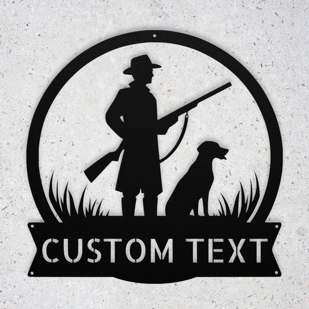 Personalized Hunter Dog Metal Sign Custom Wall Art Decor Gift for Outdoorsmen