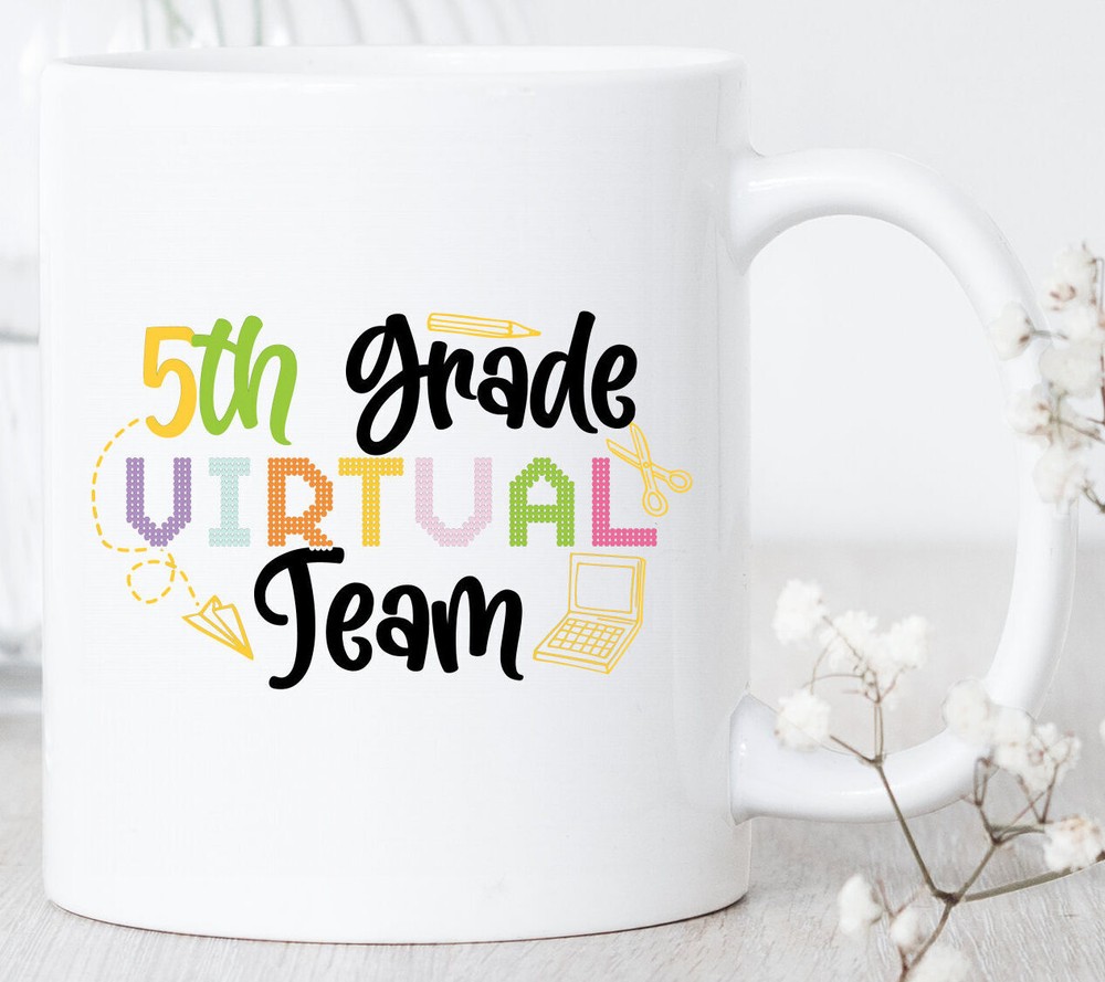 5th Grade Teacher Mug Virtual Learning Gift for Online Educators Remote Class Gift Customizable  