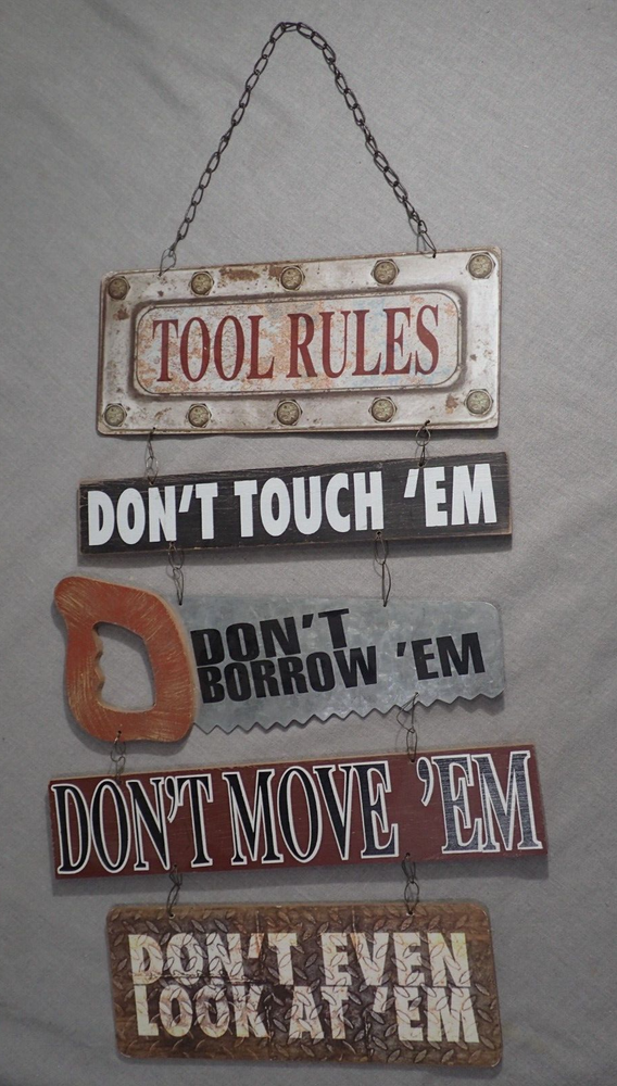 Hanging Tool Rules Sign Kirkland's 17-146200 New Tag Saw 5