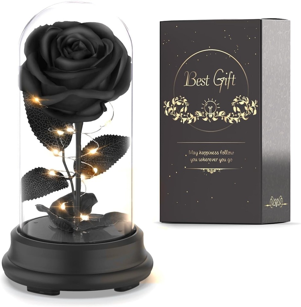Forever Preserved Real Black Rose Flower Birthday Gifts for Mom Women,Valenti...