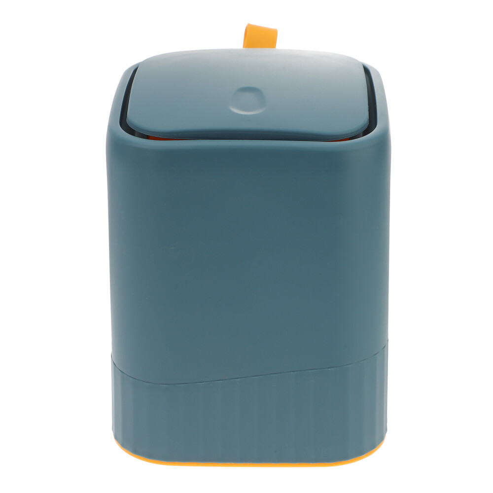 Compact Desktop Trash Can with Lid Cabinet Tissue Holder for Office Use