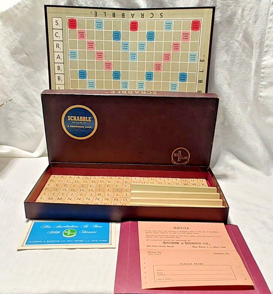 VTG COMPLETE 1948-1953 SCRABBLE BOARD GAME Selchow Righter VG+ Cond