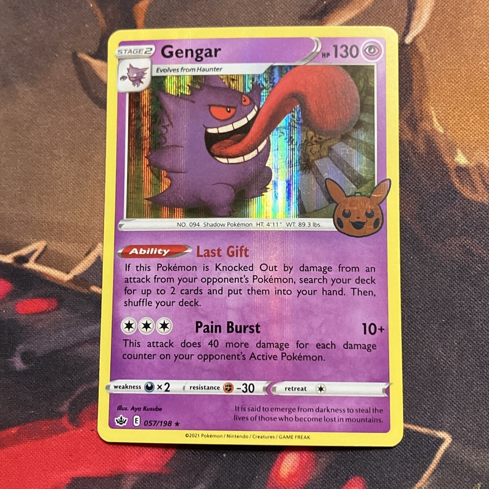 Gengar 057/198 Holo Rare 2022 Pokemon Halloween Trading Card