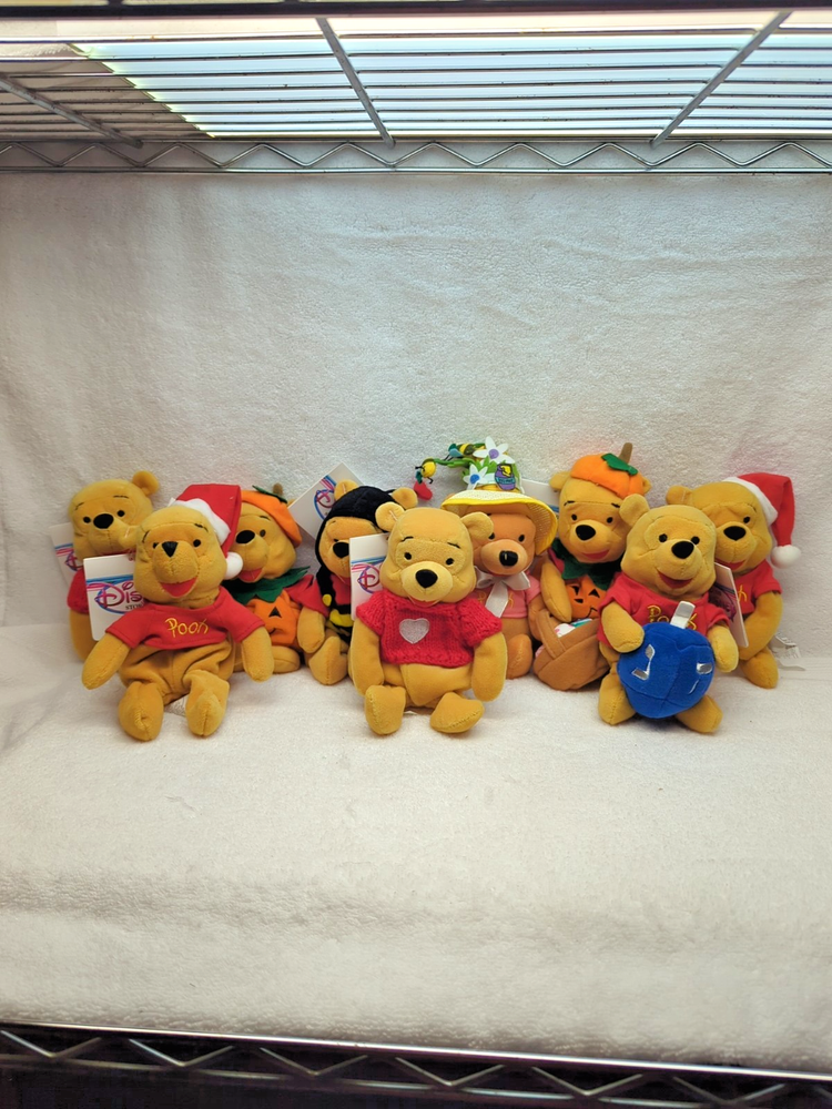 Vtg Disney Store Exclusive Winnie The Pooh Plushies Lot of (9) New w Tags (Cute)