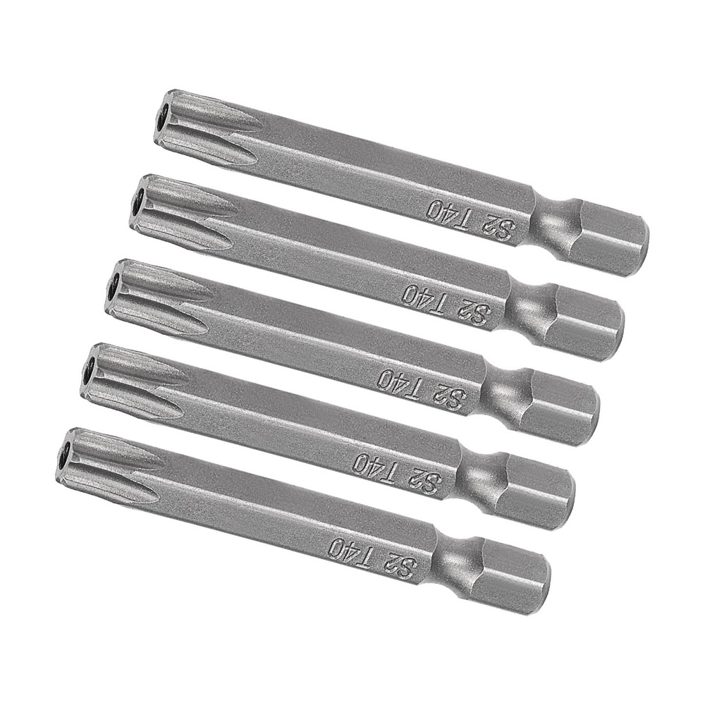 5pcs Magnetic Torx T40 Screwdriver Bits 2 Inch H1/4 for Power Tools