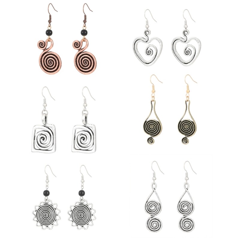 Elegant Pendant Earrings Alloy Cutout Pattern Ear Pendants Ear Jewelry