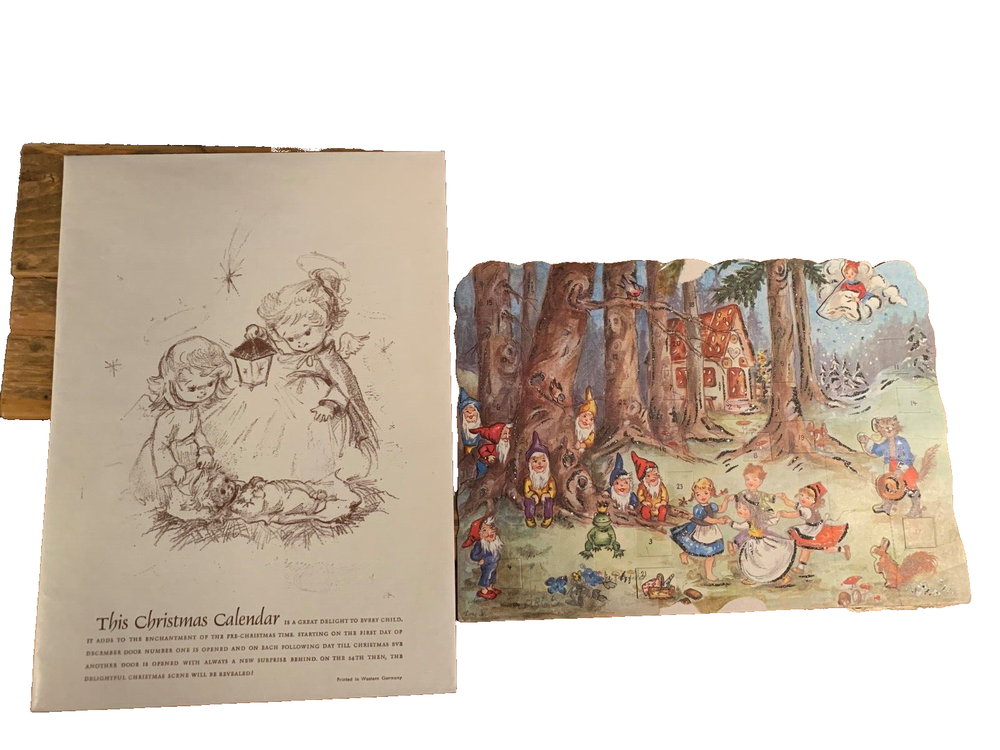 Vintage paper Advent Christmas Calendar