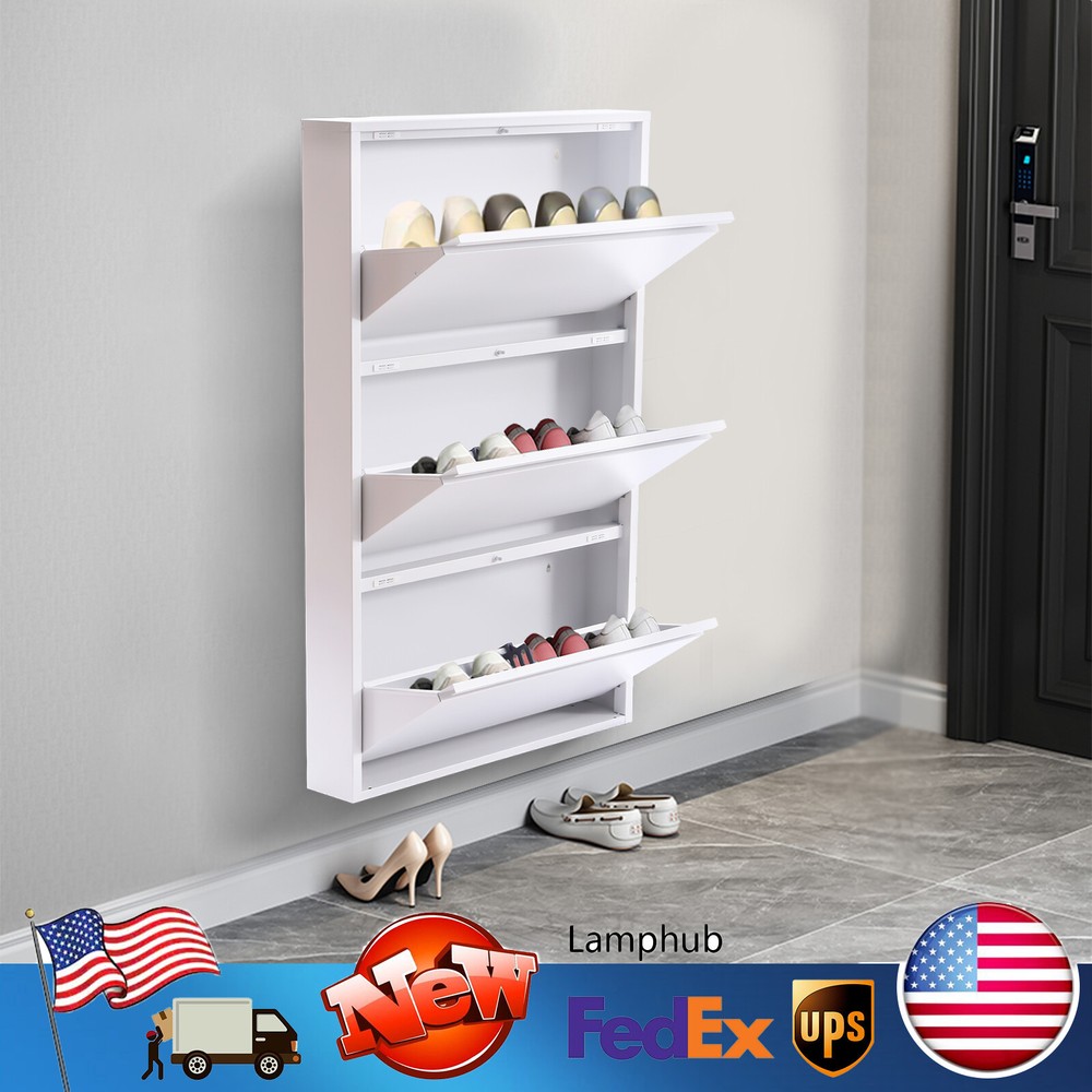 Wall-Mounted Freestanding Shoe Storage Cabinet for Entryway Organization