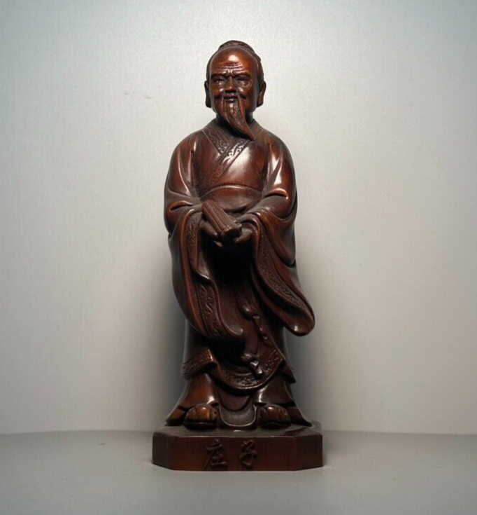 Chinese handmade Natural Boxwood Wood Carving Statue Exquisite Wooden Sculpture