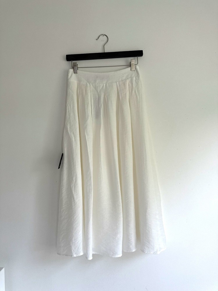 Lulus Ivory White Midi Skirt Size S NWT High Waist Flowy Lined Summer Boho Style