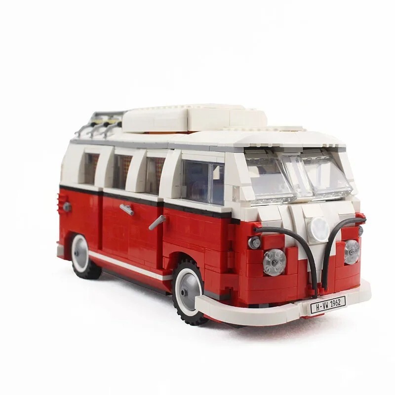 1354 PCS Volkswagen T1 Camper Van Technical Model Building Blocks Set Camper Bus