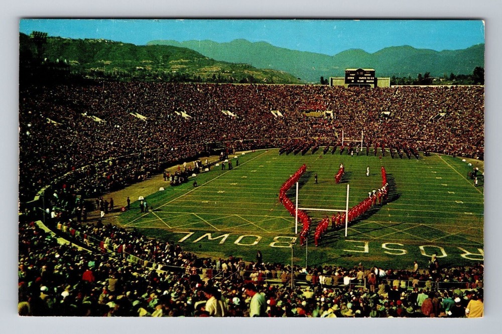 Pasadena CA-California, Brookside Park, Rose Bowl Football Game Vintage Postcard