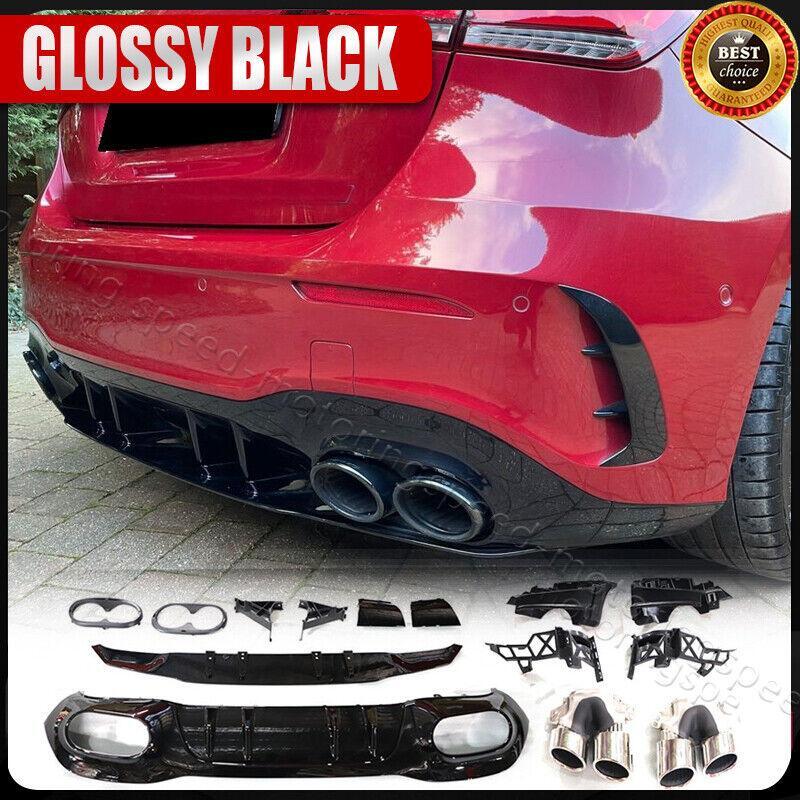 Rear Bumper Diffuser Lip W/Exhaust Tips For Benz W177 A200 A250 Sport A35
