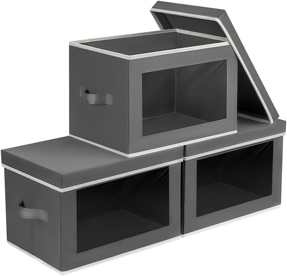 Collapsible Fabric Storage Bins with Lids for Organized Spaces