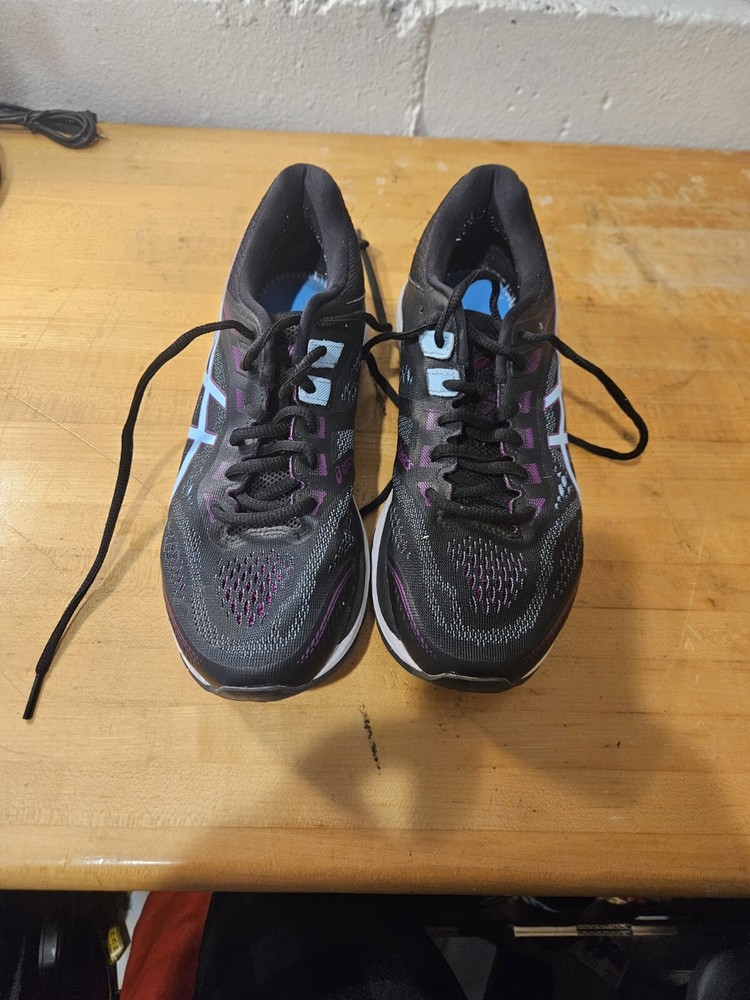 Asics GT-2000 7 Womens Shoes Size 8.5 Black Purple Running Athletic Sneakers