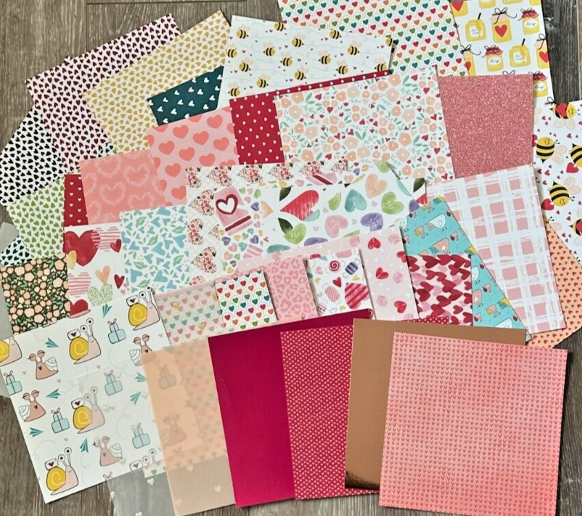 Lot 40 sheets 6x6 Stampin' UP! Valentine themed   Designer Papers  - Retired