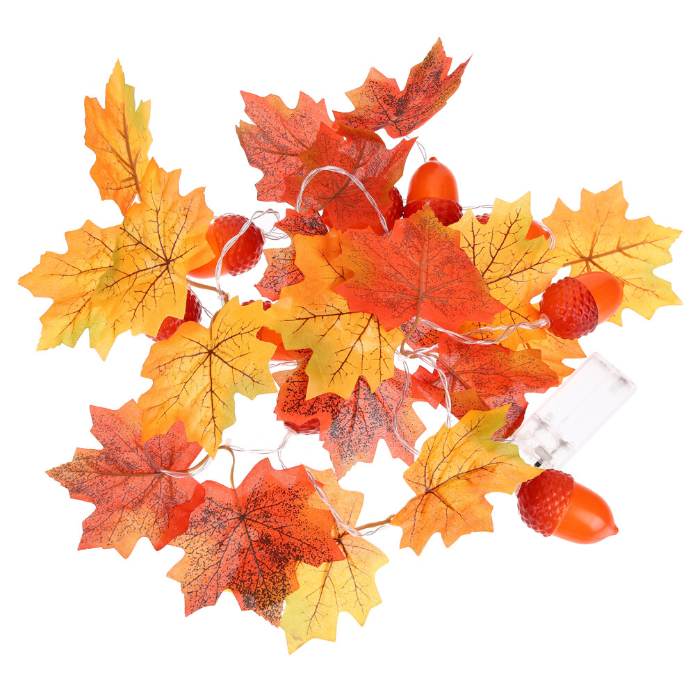 Autumn Garland with Lights for Thanksgiving and Fall Decor  