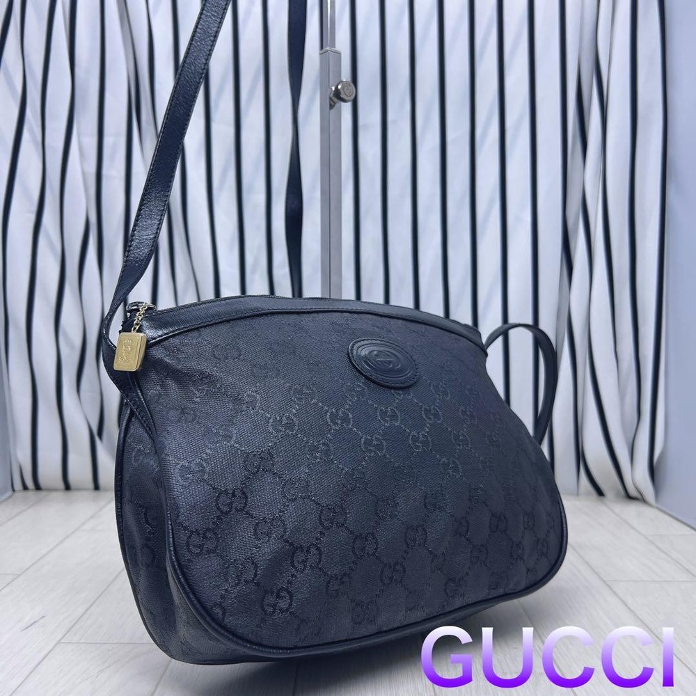 Gucci Vintage PVC Crossbody Bag with Classic Logo Print