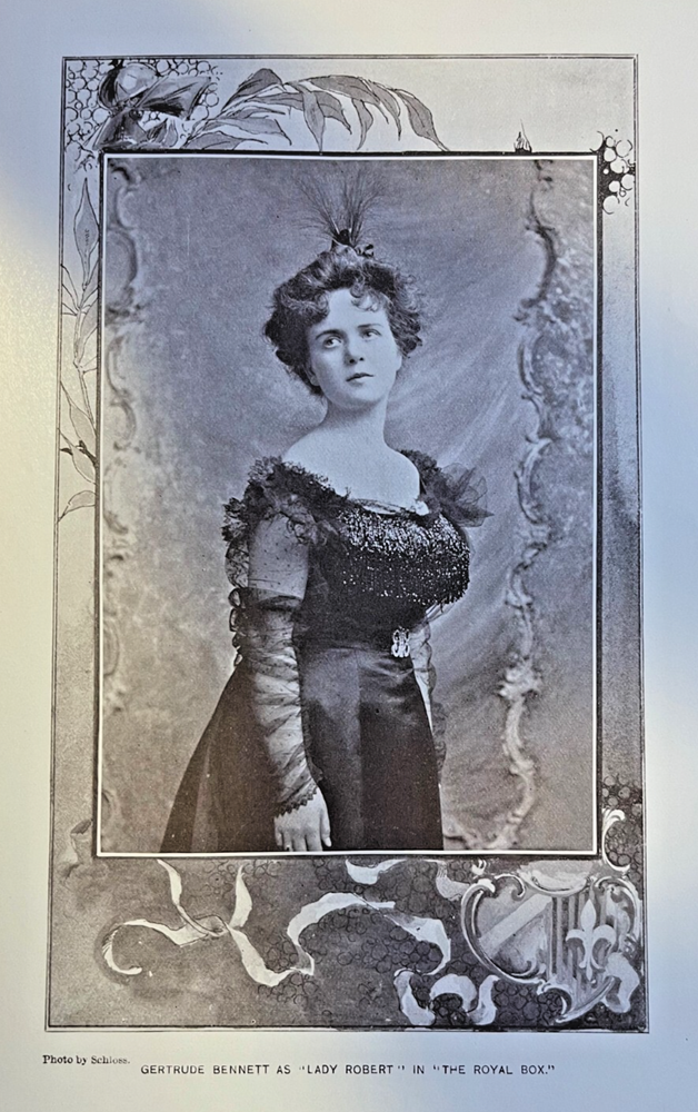 1898 Vintage Magazine Illustration Actress Gertrude Bennett