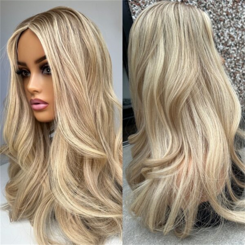 Ombre Ash Blonde Balayage 13x4 Lace Front Wigs 100% Human Hair Wig