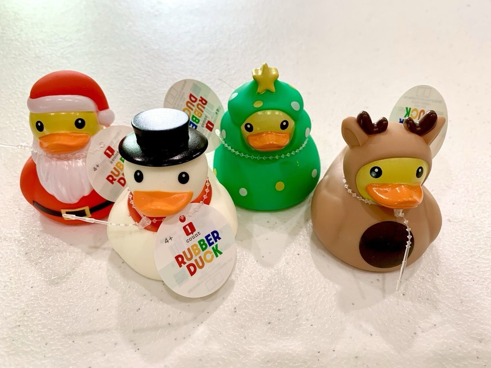 Target Bullseye Playground Christmas Rubber Duck Set of 4 2023 NEW