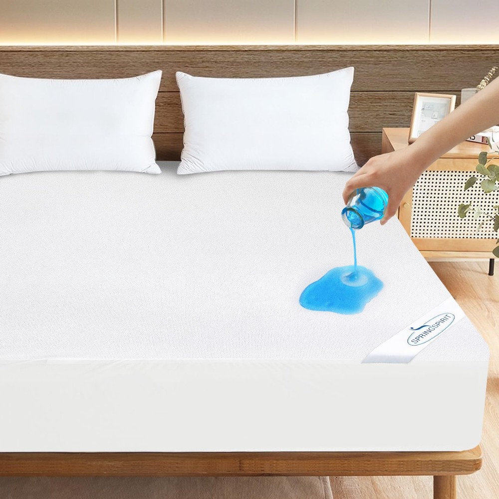 Full Size Mattress Protector Waterproof Mattress Topper Pad Cover Fitted Bed ...