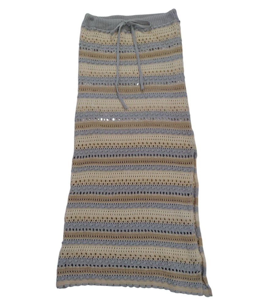 Jessica Simpson Womens Crochet Striped Maxi Skirt Drawstring Waist Size XS