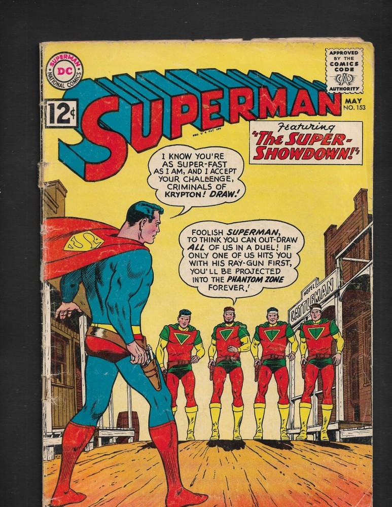 Superman DC Comics 153 1962 Phantom Zone Criminals 1st Councilman Finch Freeship