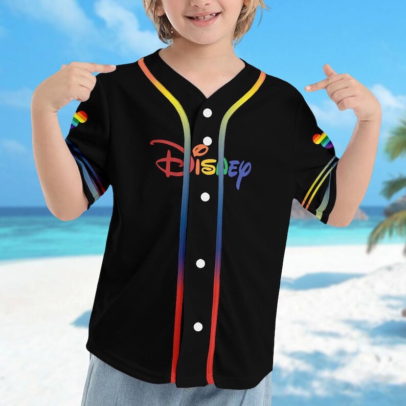 Personalize Mickey Mouse Pride Month Baseball Jersey, Mickey LGBTQ Colorful