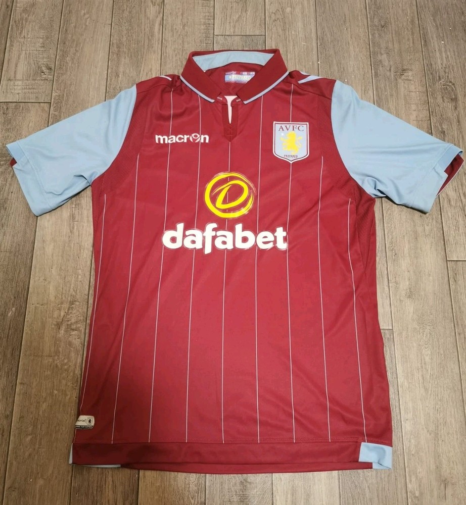 Aston Villa 2014-15 Home Jersey Adult Small S Claret Blue Football Kit